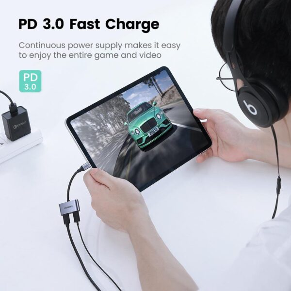 UGreen 2-in-1 USB C Headphone & Charge Adapter 60165 - Image 7