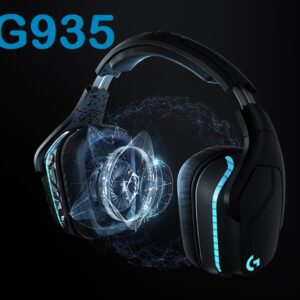 Logitech G935 Wireless RGB LIGHTSYNC Gaming Headset with Microphone, 3.5mm Audio Jack, Memory Foam Earpads, Lightweight, Compatible with PC, PlayStation, Xbox, Nintendo Switch – Black - OPEN BOX