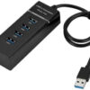USB 3.0 Hub 4 Port with 1.2m Cable ,  Portable Data Board For Smart Devices , Universal Compatibility , Transfer Speed up to 5Gbps - Image 2