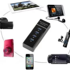 USB 3.0 Hub 4 Port with 1.2m Cable ,  Portable Data Board For Smart Devices , Universal Compatibility , Transfer Speed up to 5Gbps