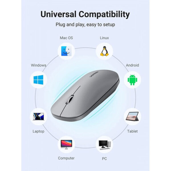 UGREEN MOUSE WIRELESS MU001-90373 GREY - Image 4