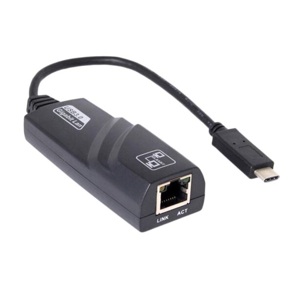USB-C to Ethernet Adapter - USB 3.0 Type-C to Gigabit Ethernet (RJ45) Adapter - Up to 1000 Mbps, Compatible with Windows/Mac OS/Chrome OS, Black - Image 3