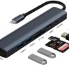 7 in 1 Docking Station, USB C Hub with 3 USB 3.0 Port, 4K HDMI, 1Gbps RJ45 Ethernet, SD/TF Card Reader & 100W PD - Plug and Play, USB Adapter Ethernet for MacBook Pro/Air, Etc