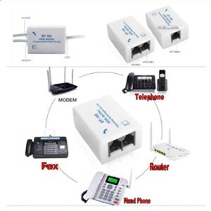 ADSL Splitter/ADSL Filter/DSL Filter RJ11 for Landline Telephone and Broadband Modem Box  - 3 Jacks