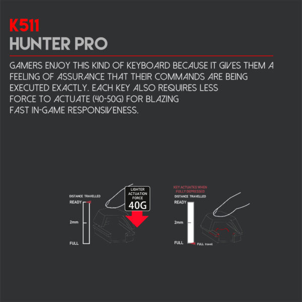 FANTECH K511 Hunter Pro Gaming Keyboard - one mode RGB Rainbow BACKLIT  - 12 keys Media Keys - 19 Keys Anti-Ghosting - SUPPORTS Windows Vista, Win7/8/10, Mac OS X 10.5 or later, Linux, Chrome OS - Image 7
