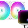 DeepCool LS520 SE Liquid Cooler 240mm 4th Gen Dual-Chamber Pump 3100RPM 280w TDP AIO CPU Cooler with ARGB Fans - WHITE