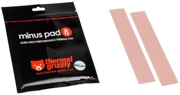 Thermal Grizzly Minus Pad 8 Thermal Pad, 120 ? 20 ? 0.5 mm, 2-Pack