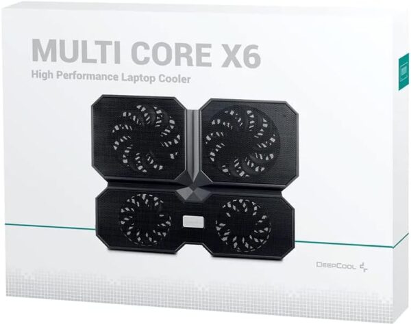 DeepCool MULTI CORE X6 - 4 Fan Laptop Cooling Pad - 15.6" METAL MESH PANEL - 2 USB PORTS - 2 Viewing Angles - NO BLIND ZONES - BLACK - Image 9