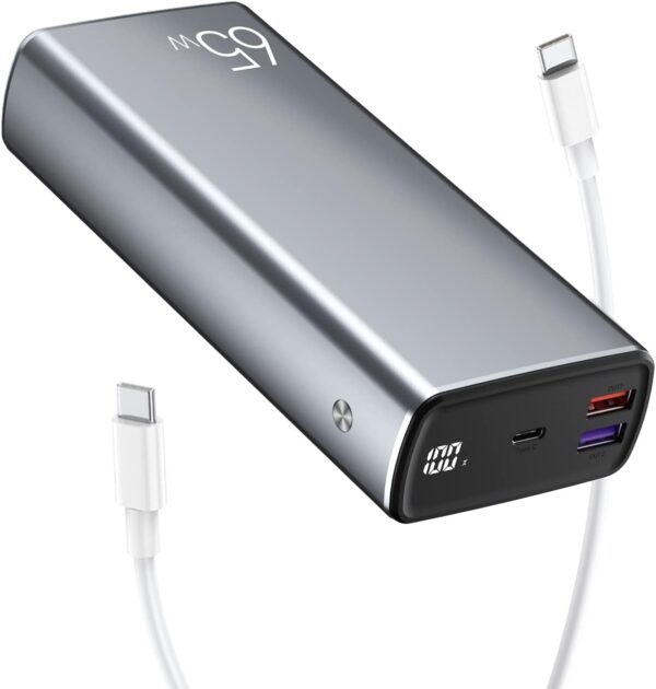 Portable Laptop Charger, PD 65W 30000mAh Power Bank USB C Fast Charging 3-Ports External Battery - UNIVERSAL COMPATIBILITY