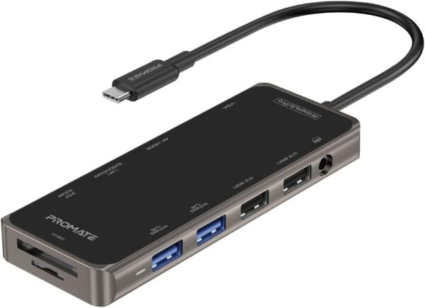 Promate USB-C Hub, 11-in-1 Adapter with 100W PrimeHub-Pro - Image 10