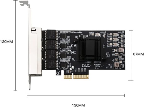 Quad-Port 2.5GBase-T PCIe Network Adapter RTL8125B 2500/1000/100Mbps PCI Express Gigabit Ethernet Card RJ45 LAN Controller Support PXE for Windows/Linux/MAC with Low Profile - Image 4