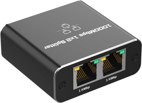 Ethernet Splitter 1000Mbs , Female to Female Network Adapter RJ45, LAN Ethernet Socket Connector Adapter for Cat6/Cat7, Ethernet Cable Splitter, Network Cable Split in one and Two, gigabit Transmission - Image 3