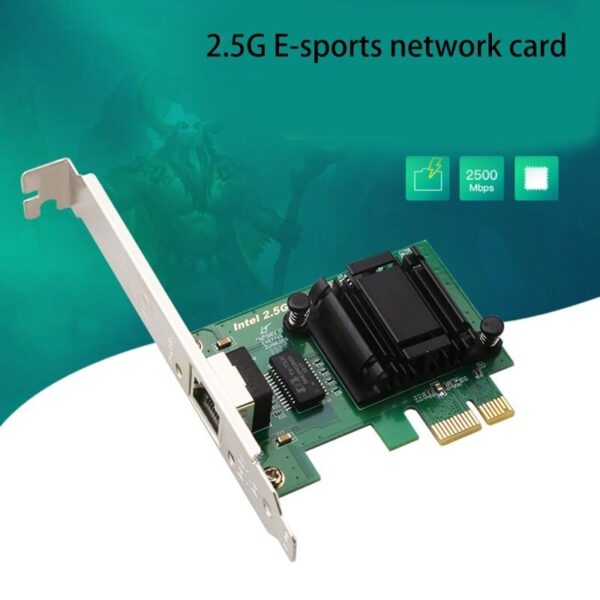 Intel I225 Chipset 2.5 Gigabit Ethernet PCI Express PCI-E Network Interface Card 10/100/1000/2500 Mbps RJ45 LAN Adapter