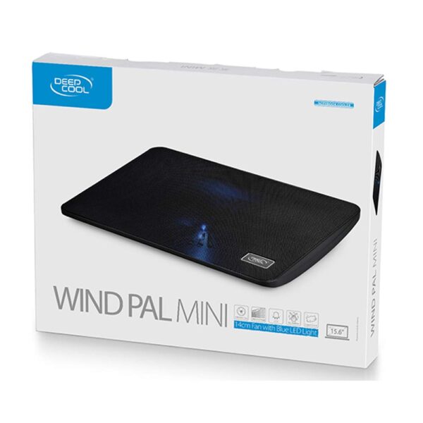 DEEPCOOL Wind PAL Mini Notebook Cooling Pad | 140mm Blue LED Fan, Metal Mesh Panel, Compatible with 39.62 cm (15.6") notebooks and Below - 340X250X25mm - Image 2