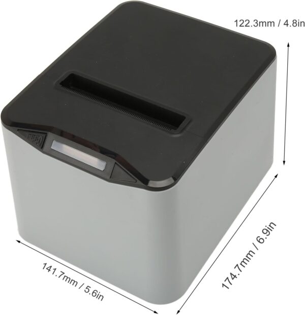 Thermal Receipt Printer, 3'1/8 80mm Thermal Printer with USB, Serial, LAN Port, High Speed Printing, Automatic Cutting for Cash Register Restaurant Kitchen - BLACK - Image 13