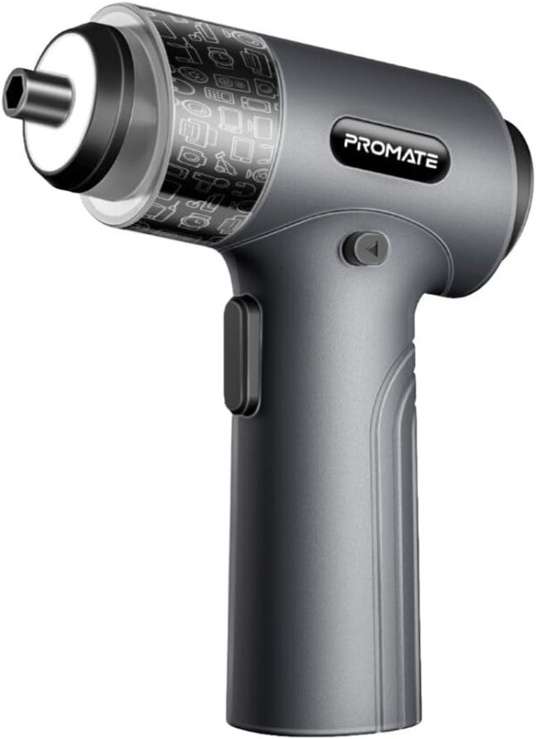 Promate Electric Screwdriver Set, Premium 36-in-1 Wireless Rechargeable Screwdriver with 32 S2 Steel Bits, Rapid 200 RPM, 5Nm Strong Torque, LED Fill Light and Storage Case - Image 8