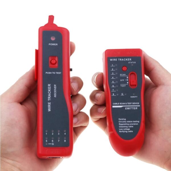 AR-868 Wire Tracker Kit , Cable Break Point Tester for Network Cable (RJ45), Ethernet LAN, Telephone Line (RJ11) with 2X 9V Batteries , Crocodile Clamp , RJ11 Cable , RJ45 Cable, Earphone , Cable Receiver , Cable Emitter - Image 8
