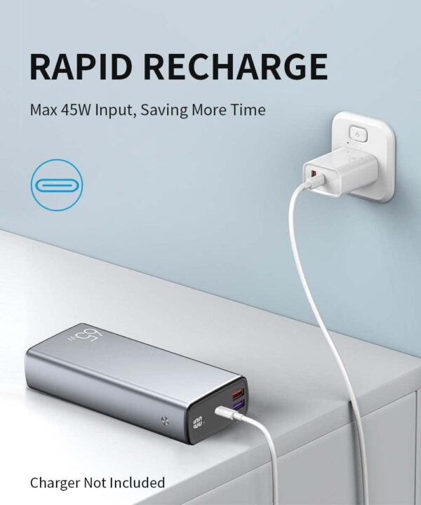 Portable Laptop Charger, PD 65W 30000mAh Power Bank USB C Fast Charging 3-Ports External Battery - UNIVERSAL COMPATIBILITY - Image 4