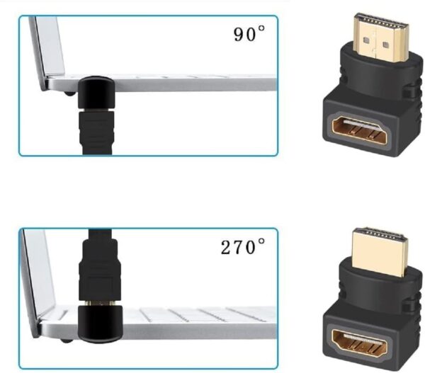 HDMI Adapter 90 Degree 4K Male to Female - Right Angle L-Type HDTV Connector Converter -  for PS4 HDTV HDMI Plasma TV And LED - Image 4