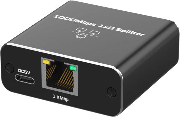 Ethernet Splitter 1000Mbs , Female to Female Network Adapter RJ45, LAN Ethernet Socket Connector Adapter for Cat6/Cat7, Ethernet Cable Splitter, Network Cable Split in one and Two, gigabit Transmission - Image 4