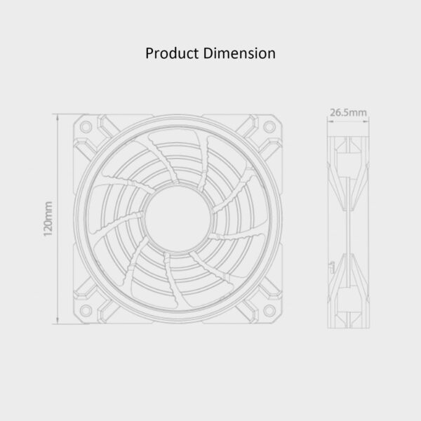 DEEPCOOL CF120 Plus 3 FANS x120mm PWM Fan , ARGB Dual Loop Lighting Zones, High Airflow and Low-Noise, 3-Pin (+5V-D-G) Addressable RGB LED Lighting - WHITE - Image 11