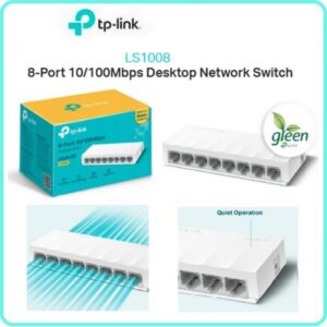 TP-Link LS1008 - 8 Port 10/100Mbps Fast Ethernet Switch , Desktop Ethernet Splitter , Ethernet Hub , Plug and Play , Fanless Quiet , Desktop Design , Green Technology , Unmanaged 