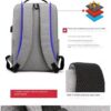 Laptop Backpack - for Tablets & Laptops up to 15.6" - Waterproof - Electronics Protection  - Scratchproof - Travel Friendly - Organized Compartments - USB Charge Port - Slim Casual Business Design - Heavy Duty - 42 x 12 x 30 cm - GREY - Image 11