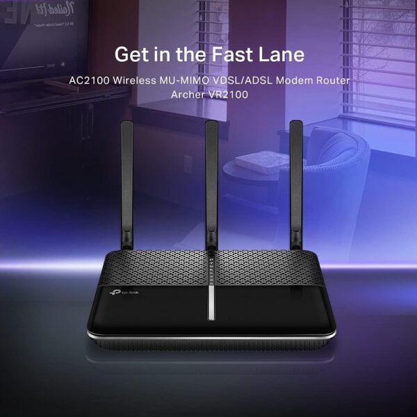 TP-Link AC2100 Wireless MU-MIMO VDSL/ADSL Modem Router, Dual-Band, Wi-Fi Speed Up To 2.1 Gbps, OneMeshTM, Versatile Connectivity, 4 x Gigabit Ports +1x 3.0 USB Port, Easy setup (Archer VR2100) - Image 4