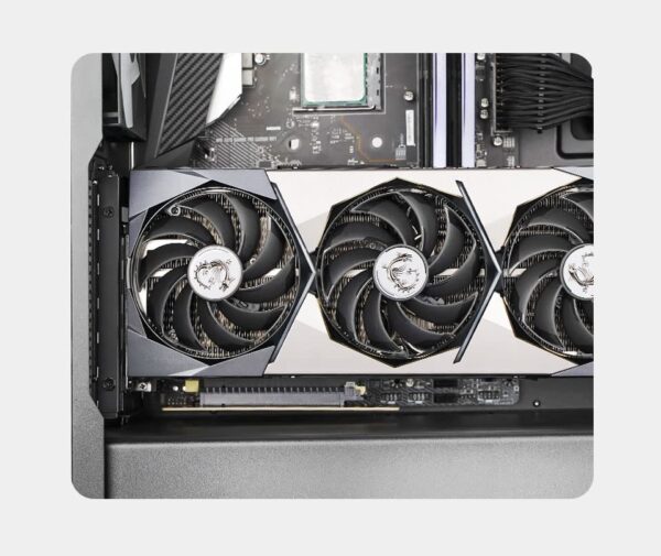 DeepCool Vertical GPU Bracket PCIe 4.0 Vertical GPU Mount Accessory , Riser Cable High Speed Flexible Extender Card Extension Port 90 Degree - Black - Image 3