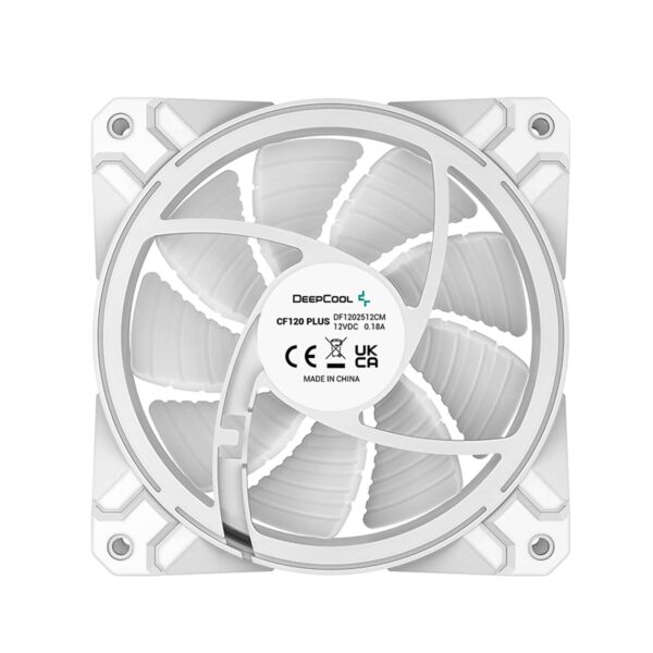 DEEPCOOL CF120 Plus 3 FANS x120mm PWM Fan , ARGB Dual Loop Lighting Zones, High Airflow and Low-Noise, 3-Pin (+5V-D-G) Addressable RGB LED Lighting - WHITE - Image 14