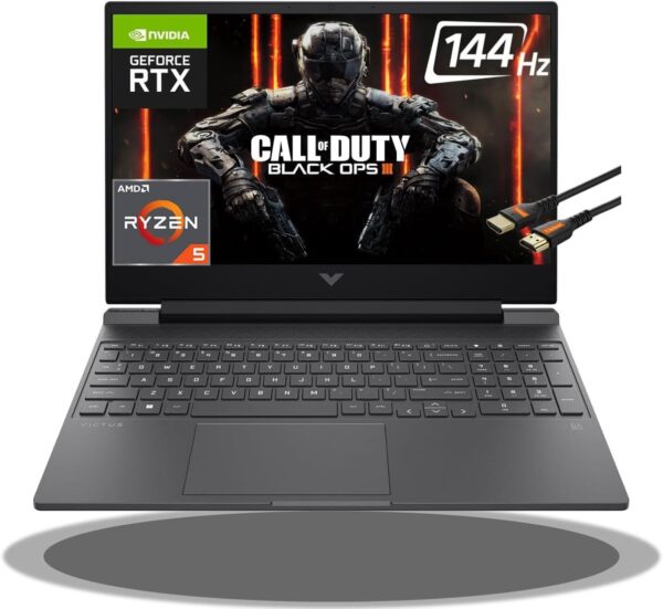 HP Victus 15-FB1013DX Gaming Laptop , AMD Ryzen 5 7535HS Upto 4.5GHz, 8GB RAM, 512GB SSD, NVIDIA GeForce RTX 2050, 15.6" 144Hz FHD Display , Backlit keys, Windows 11 Home | NEW REFURBISHED - Image 2