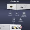 RCA to HDMI Converter, 1080P AV to HDMI RCA Composite CVBS Video Audio Converter Adapter Supporting PAL/NTSC for Xbox/PS2/Wii/SNES/N64/VHS/VCR/DVD (White) - Image 5