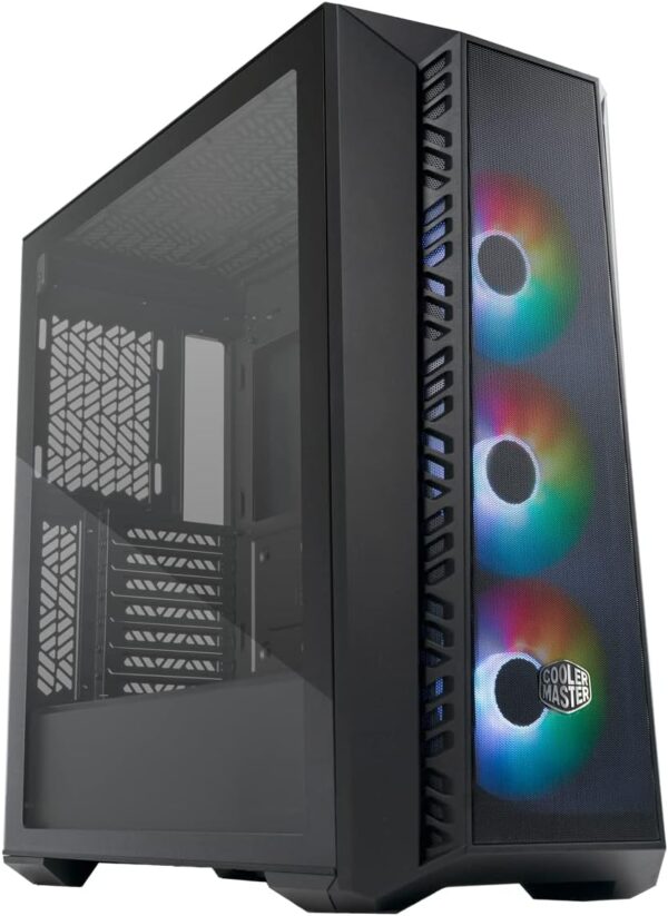 Cooler Master MasterBox 520 Mesh Blackout Airflow ATX Mid-Tower, Mesh Front Panel, Tempered Glass Panel, E-ATX up to 10.7”, Gen2 Type-C, Three CF120 120mm PWM Customizable ARGB Fan - Image 13