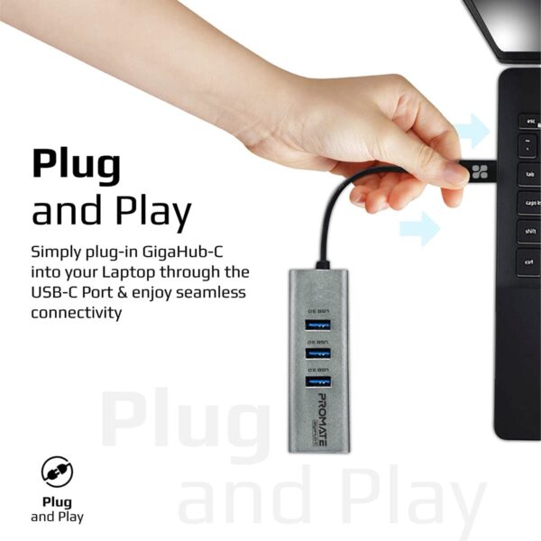 Promate USB-C to Ethernet Adapter Hub GigaHub-C - Image 2