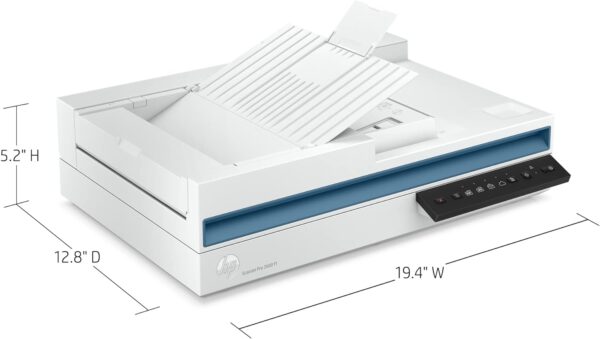 HP Scanner 24-bit (external), 48-bit (internal) CIS Up to 600 x 600 dpi (color and mono, ADF); Up to 1200 x 1200 dpi (color and mono, flatbed) ScanJet Pro 2600 f1 Scanner - Image 6