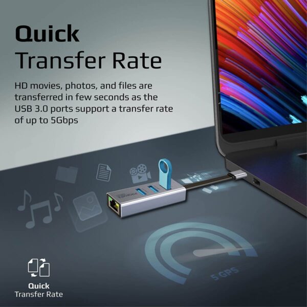 Promate USB-C to Ethernet Adapter Hub GigaHub-C - Image 3