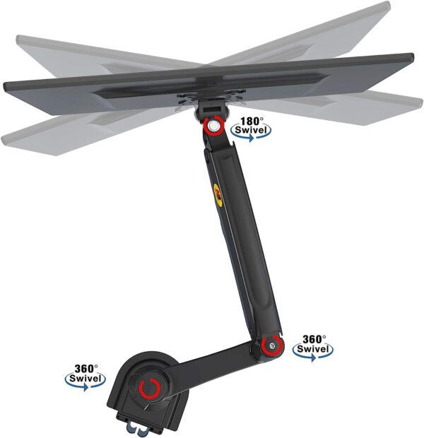 H180 22"- 32"  Heavy Duty VESA Dual Monitor Desk Mount Stand and Gas Strut - Image 3