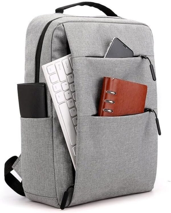 Laptop Backpack - for Tablets & Laptops up to 15.6" - Waterproof - Electronics Protection  - Scratchproof - Travel Friendly - Organized Compartments - USB Charge Port - Slim Casual Business Design - Heavy Duty - 42 x 12 x 30 cm - GREY - Image 2