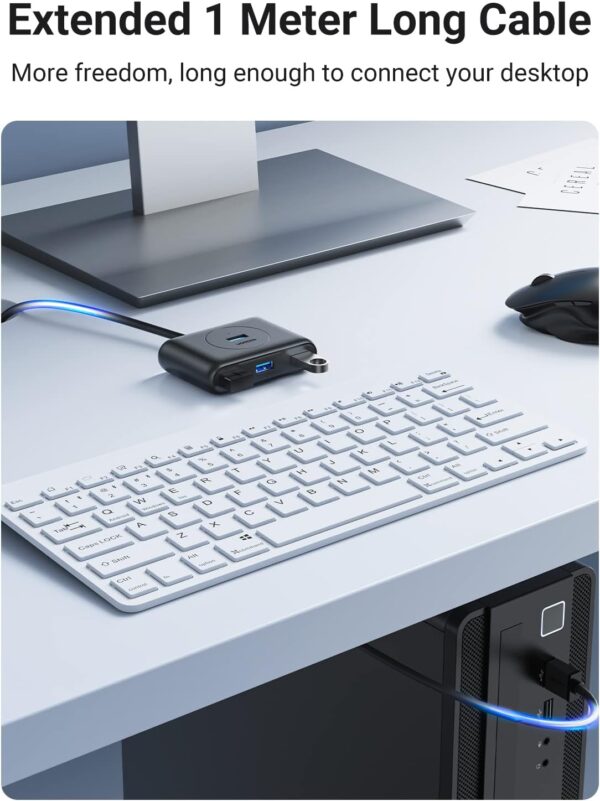 UGREEN USB Hub, 4-Port USB 3.0 Hub with1m Extension Cable, High-Speed Portable USB Splitter - UNIVERSAL COMPATIBLITY - Image 4