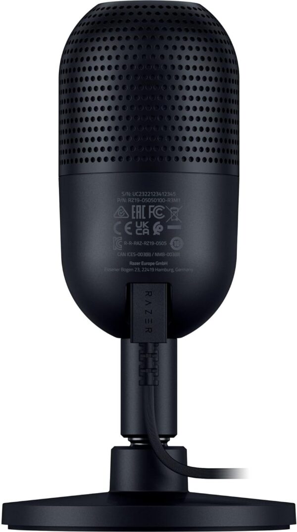 Razer Seiren V3 Mini USB Microphone: Condenser Mic - Supercardioid Pickup Pattern - Tap-to-Mute Sensor with LED Indicator - Shock Absorber - Ultra Compact - PC, Discord, OBS Studio, XSplit - Black - Image 9