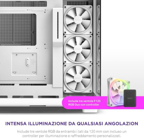 NZXT H9 Elite Edition ATX Mid Tower Chassis All White color (CM-H91EW-01) - Image 8