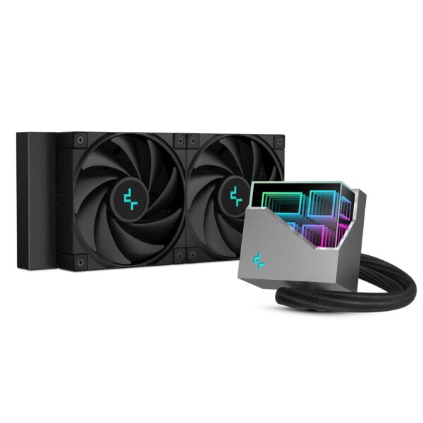 DeepCool CPU Liquid Cooler LT520 240mm 4th Gen Dual-Chamber Pump 3100RPM ,Infinity Mirror ARGB Block 280w TDP AIO for AMD AM4/AM5 LGA 1700/1200