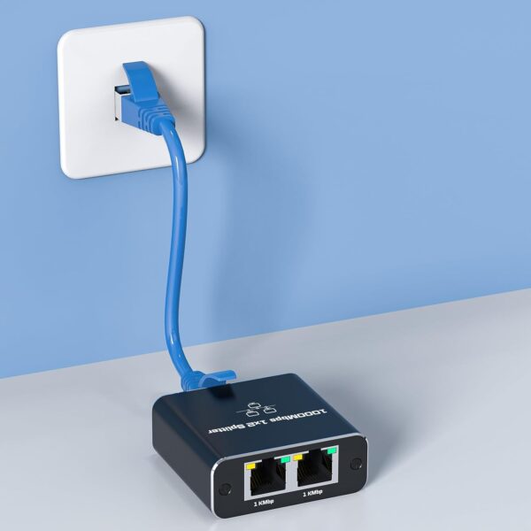 Ethernet Splitter 1000Mbs , Female to Female Network Adapter RJ45, LAN Ethernet Socket Connector Adapter for Cat6/Cat7, Ethernet Cable Splitter, Network Cable Split in one and Two, gigabit Transmission - Image 5
