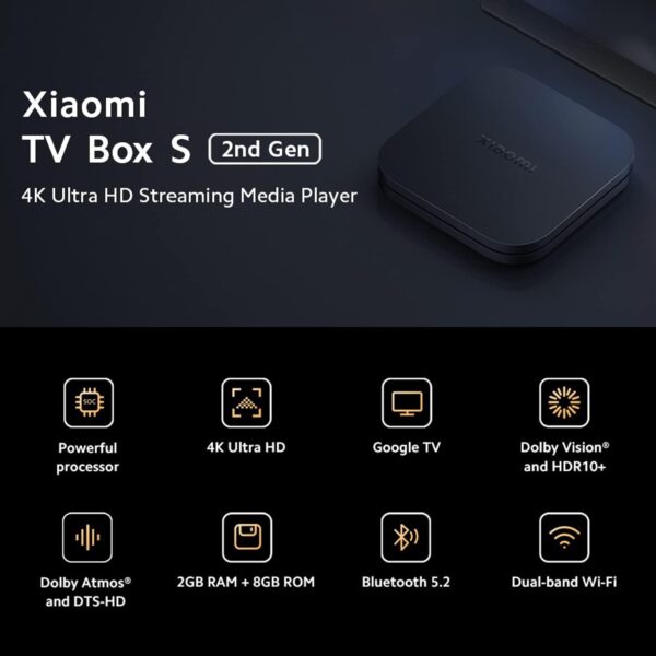 Xiaomi TV Box S (2nd Gen) 4K Ultra HD Streaming Media Player, Google TV Box , Dual WiFi, Bluetooth - Image 10