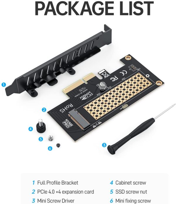 AMPCOM M.2 NVME SSD to PCIe 4.0 Adapter Card - Image 6