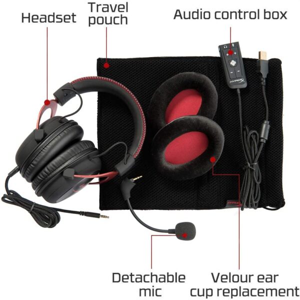HyperX Cloud II - Gaming Headset, 7.1 RED "OPEN BOX" - Image 2