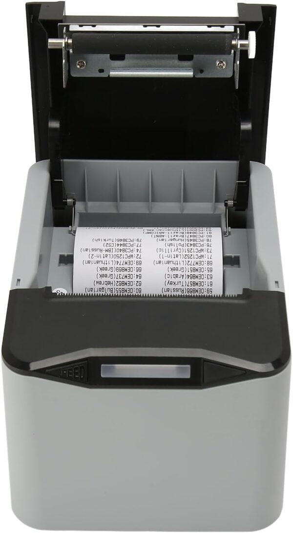 Thermal Receipt Printer, 3'1/8 80mm Thermal Printer with USB, Serial, LAN Port, High Speed Printing, Automatic Cutting for Cash Register Restaurant Kitchen - BLACK - Image 14