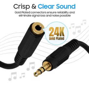Headphone Extension Cable, Jack Extension Male to Female Stereo Audio Adapter Cord, 1/8 TRS Aux Extender Cable - 1 meter , Black