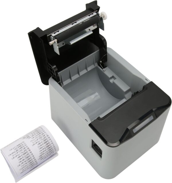 Thermal Receipt Printer, 3'1/8 80mm Thermal Printer with USB, Serial, LAN Port, High Speed Printing, Automatic Cutting for Cash Register Restaurant Kitchen - BLACK - Image 15