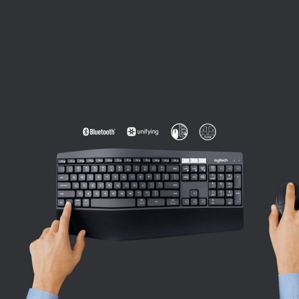 Logitech MK850 Performance Wireless Keyboard and Mouse Combo, Bluetooth Smart, 2.4GHz Wireless Connection, 1000 Dpi Sensor, 8 Buttons,  Black | 920-008486 - Image 4